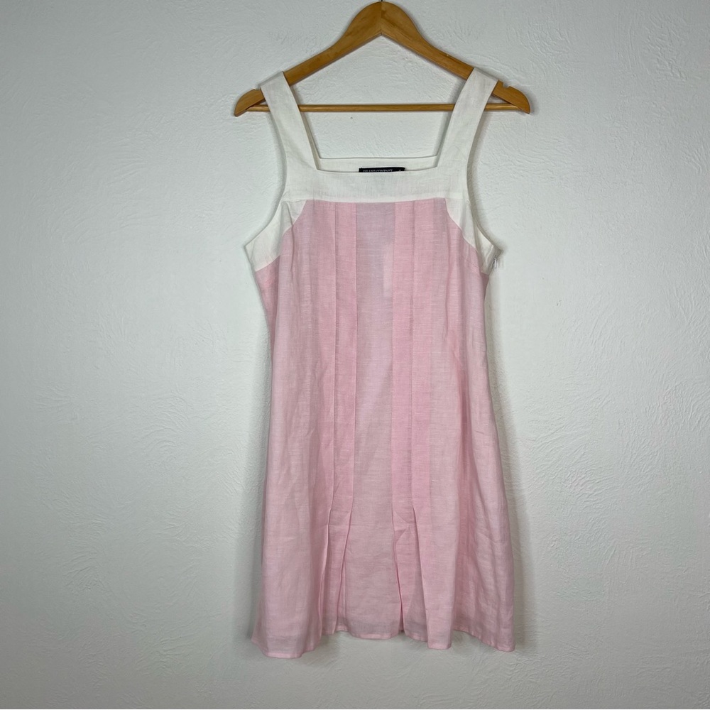 NWT Island Company Brigantine Linen Bellini Pink White Sundress Size M Medium